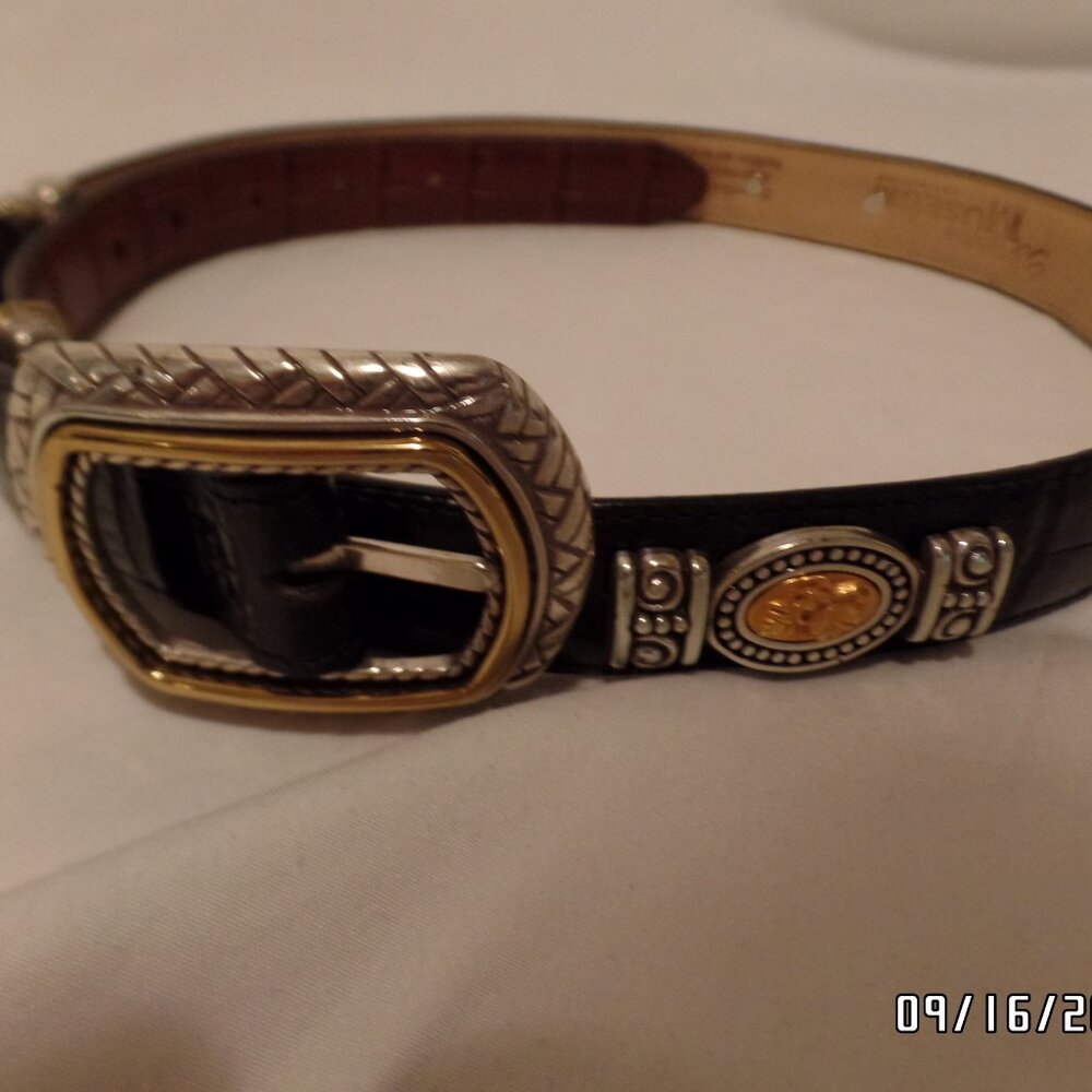 Brighton Women's Greco-Roman Leather Belt Museum Collection S21003 Beautiful Blk